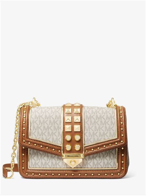 michael michael kors soho large studded logo shoulder bag|Michael Kors soho large bag.